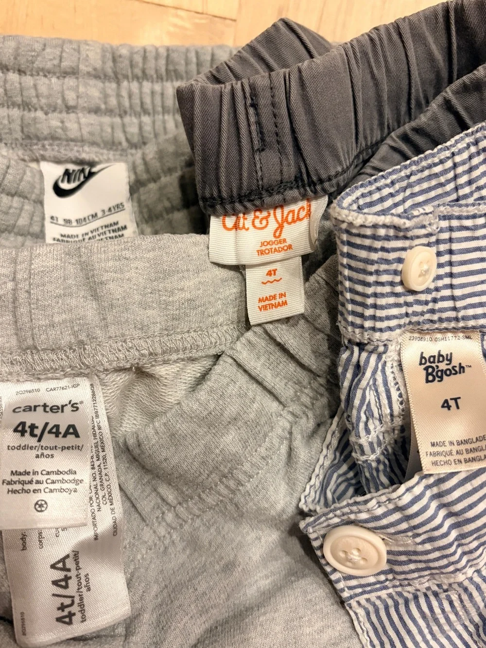 Lot of 4 Toddler Boys Pants - Sz; 4T